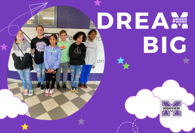Dream Big banner with students smiling